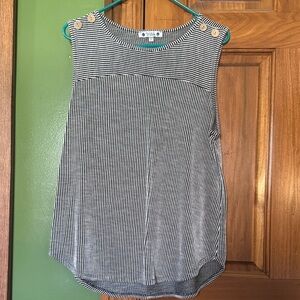 Lou & Grey Navy and White Striped Tank Top